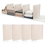 Maplefield Fabric Shelf Dividers - Versatile Towel Organizer for Closet - Dividers for Sweaters on Shelves - Slide-On Setup for Closet Organization - Pack of 4, 12 x 9.5 in