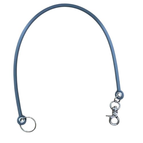 SALPIE Silicone Car Steering Lock Lanyard Key Chain with Carabiner and Hook for Blockshaft-Various Colors (Grey)