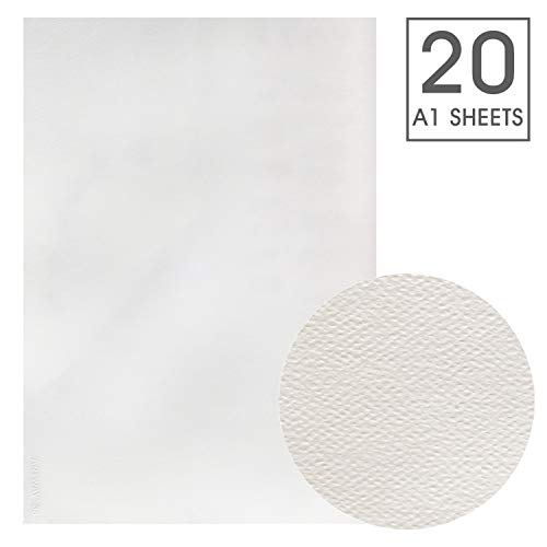 Artway ‘35’ - Aquarellpapier - kaltgepresst - 300 g/m² - Weiß - A1 - 20 Blatt