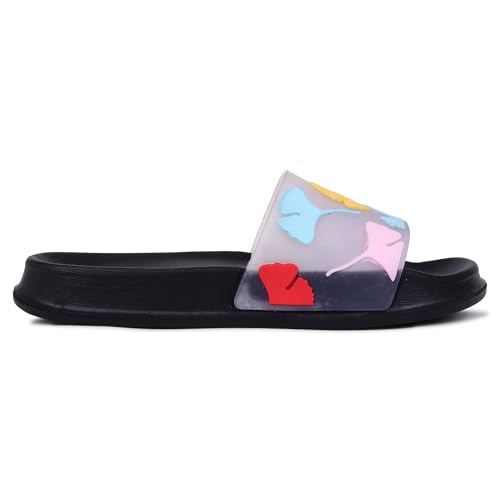 Image of Pampy Angel Transparent Leafs Women's Flip Flops Slides Back Open Household Comfortable Slippers