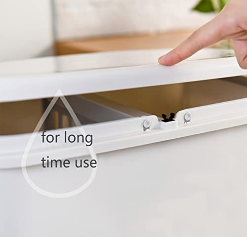 Tonchean Kitchen Trash Can With Recycling Bin Combo, 3 Tier White Garbage Can Dual Trash Can For Recycling And Trash, Recycling Bin For Kitchen With Drawer, For Recycling And Trash With Wheels #TOP2