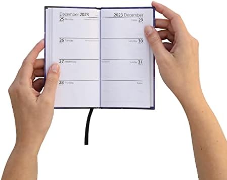 evelay 2023 Flowers Diary Slim Size Week to View 2023 Diaries Full Year SLIM butterfly pattern Slim Size- 16cm x 9cm (Flowers)