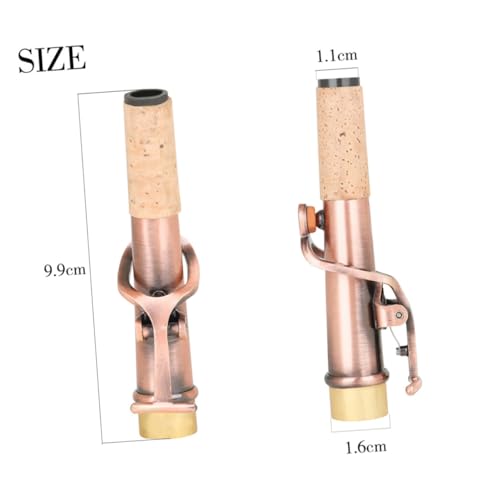 Toyvian 2個 ソプラノサックス交換用ネック 耐久性真鍮製ストレート カーブネック 初心者練習用楽器アクセサリー