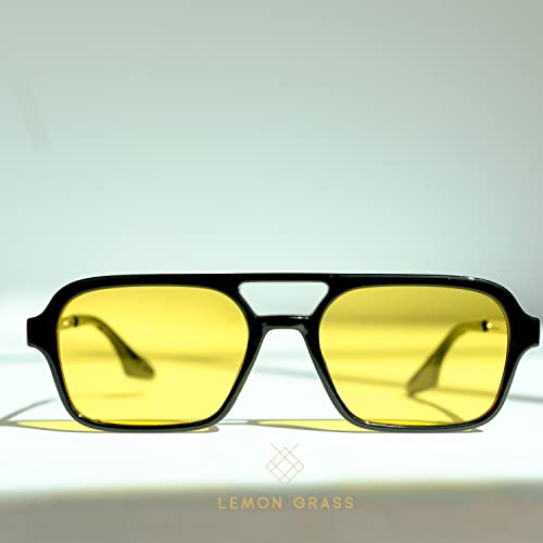 LEMON GRASS Womens Acetate Frame Double Bridge Avaitor Sunglasses2