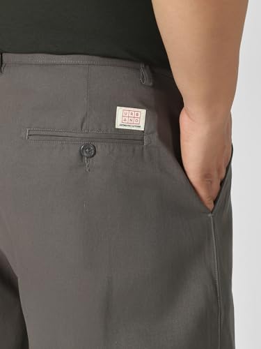 Image of Urbano Plus Men's Loose Mid Rise Baggy Fit Solid Chino Trousers Non-Stretchable