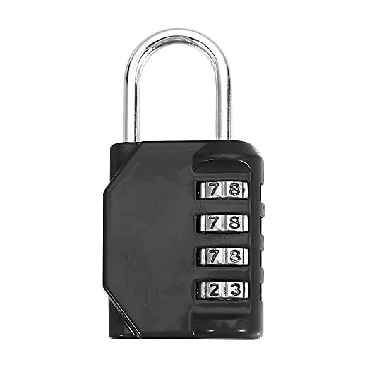 Black 4 Dial Digit Password Lock,Metal Code Resettable Combination Lock Padlock for Travel Accessories