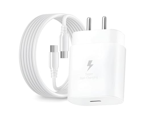 Image of 25W PD Type-C Superfast Charger Adapter Compatible with Galaxy M07|M17|M36|M06|M05|M16| M35|A55|A56|A35|A16|A36|S24Fe|F06|F16|F36|F56|Z Flip7|S25(Edge,Plus,Fe) Tab Fast Charging -JJ White