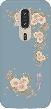Rafura Easy Smartphone F-53E Name Engraved Japanese Pattern Smartphone Case Mobile Case Android Shock Resistant Wireless Charging Smartphone Payment Possible Japanese Cherry Blossom Blue