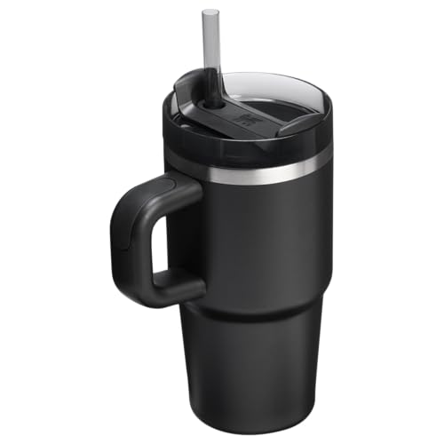 Image of Stanley Quencher H2.0 Tumbler with Handle and Straw 20 oz | Flowstate 3-Position Lid | Cup Holder Compatible for Travel | Insulated Stainless Steel Cup | BPA-Free | Black 2.0