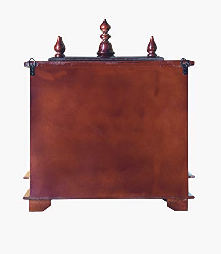 Wooden Temple/Home Temple/Pooja Mandir/Pooja Mandap/Temple for Home (Brown Jali)
