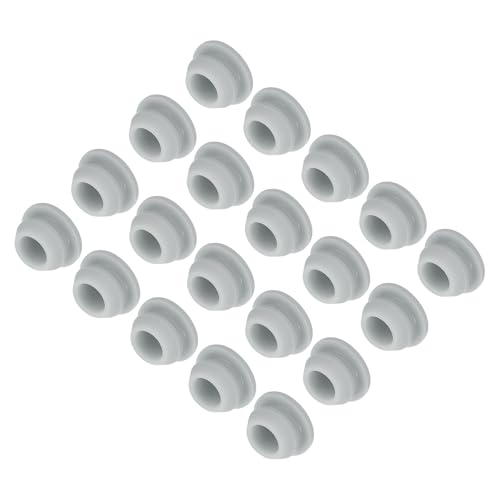 Image of MECCANIXITY 30pcs Silicone Snap in Locking Hole Plugs,8.5mm /0.3 Inch Mounting Diameter Narrow Groove Width 2mm Panel Seal Cover Round for Kitchen Bulkheads Waterproof Sealing Plugs Grey