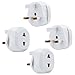 Produktbild INTIRILIFE 4X Steckdosen Adapter in Weiss  4er Set UK Typ G auf USA Typ A Steckdosen Stromadapter Reisestecker für z.B. Amerika, Japan, Kanada, Thailand  Typ A Reiseadapter Netzstecker Converter