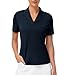 YSENTO Women's Golf Polo Shirts Collared UPF 50 Short Sleeve V-Neck Summer Fashion Cute Tops Clothes Quick Dry Navy L