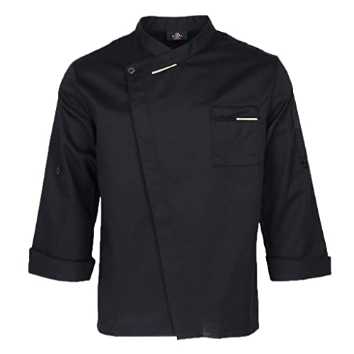 Uniforme de cuisine anti tache veste noire manches longues L