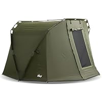 Lucx Caracal Bivvy Angelzelt für 1-2 Mann - wasserdichtes Karpfenzelt mit herausnehmbarer Bodenplane & 10.000 mm Wassersäule