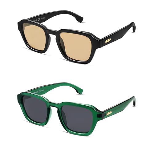 Image of VANLINKER Retro Vintage Polarized Trendy Small Square Sunglasses for Women Men 2025 Fashion Shades VL9858