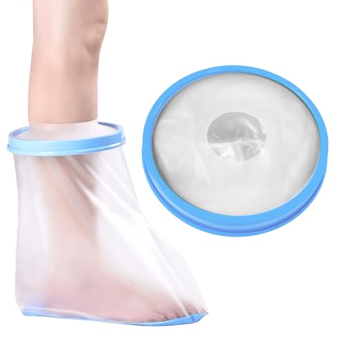 Dcsfadq Protector de ducha impermeable para adultos, vendaje de protección antideslizante con borde de silicona, cubierta de pie reutilizable para cuidado postoperatorio, duchas con yeso