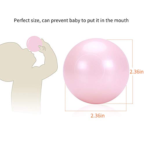 PlayMaty Play Ball Pit Balls- 2.36 Inches Pearl Pink Plastic Phthalate & BPA Free Ocean Ball Crush Proof Stress Balls for Toddlers and Kids Add to Playhouse Pool Ball Pit Accessories(70 Balls) - Thumbnail 7