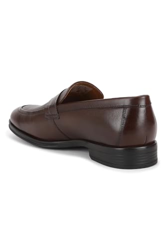 Image of Louis Philippe Men Premium Leather Breathable Lining Material Anti Slip with Heel TPR Sole Formal Slip-on Shoes