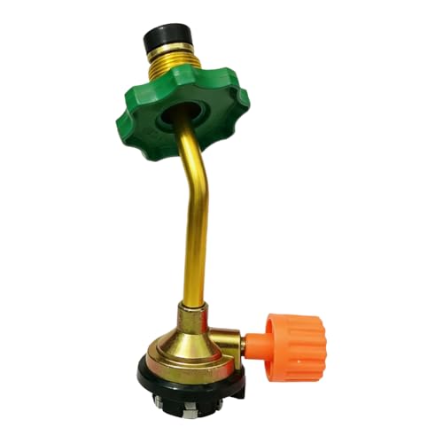 BildeeMait Válvula de inflado de gas resistente para tanque, cilindros de butano, adaptador de repuesto para acampar al aire libre, con interruptor de seguridad, 15 cm de longitud