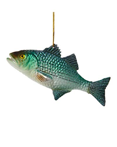 Kurt Adler 5In Noble Gems Glass Bass Fish Ornament