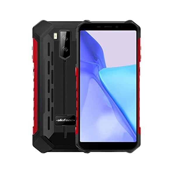 Ulefone Armor X9 Pro Rojo - Teléfono móvil de 5.5 ", IP68, Pantalla IPS, 4 GB RAM 64 GB, Doble cámara 13 2 MP, Mediatek Helio A25, 5000 mAh, 10 W, Android 11, versión española/Portuguesa