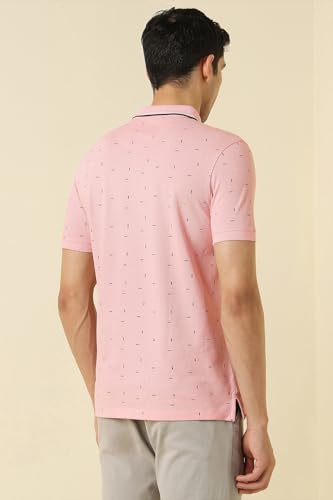 Image of Allen Solly Men's Polo T-Shirt | Polycotton Blend | Color-Block Print | Regular Fit | Smart Casual Wear