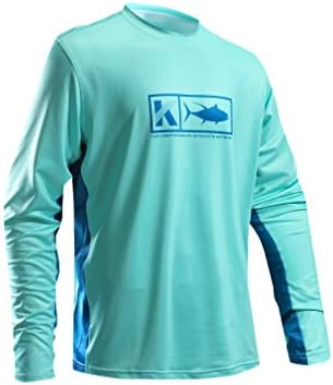 Performance Fishing Shirt Vented Long Sleeve Shirt Sun Protection UPF50 Moisture Wicking Rash Guard with Mesh Sides Loose Fit