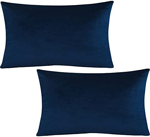 Tennove Cushion Covers 50x50cm Soft Solid Velvet Throw Pillow Covers Pack of 2 Decorative Pillowcases Square Cushion Cases Protectors for Sofa Bed Couch Bench, Wine Red