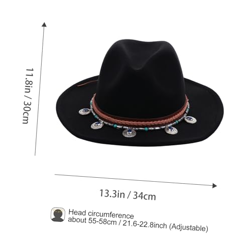 PartyKindom Retro Felt Hat Woolen Hats Warm Hat Ladies Wool Hat with Woolen Cap Felt Fedora Hats for Women Slouch2