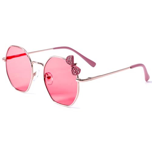 Girls Kids Sunglasses UV 400 Protection, Cute Cat Eye Style with Sparkle Frame, Flexible & Durable