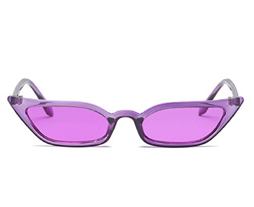 Image of W&Y YING Small Cat Eye Sunglasses for Men and Women Skinny Retro Frame Y2K Shades Trendy Fun Fashion Glasses