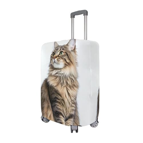 Joisal Cute Maine Coon Cat Luggage Covers for Suitcase Protector Anti-scratch Identifiers Vacation Essentials Suitcase Sleeve, L, Fits 26-28 Inch Case3