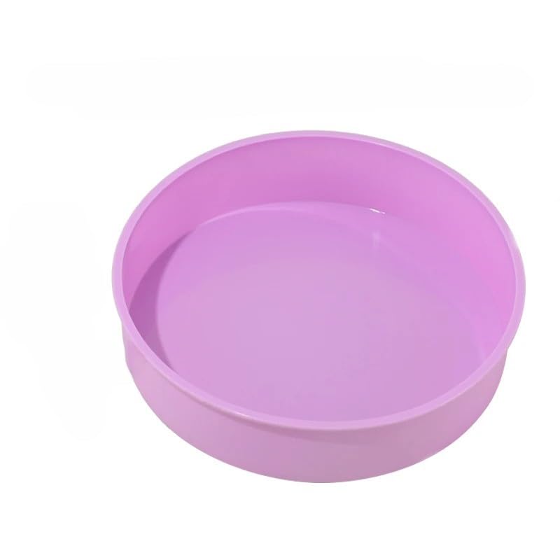 Hemasa 4 6 8 10 Inch Round Shape Mold Silicone Small Cake Baking Pan Mousse Fondant Cylinder Mould for Pastry Dessert Jelly(Set of 3) (Purple, 10Inch)