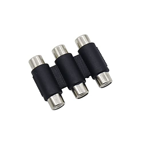 Image of Electronic Spices Triple RCA coupler 3 female to 3 female audio connector pack of 5pcs