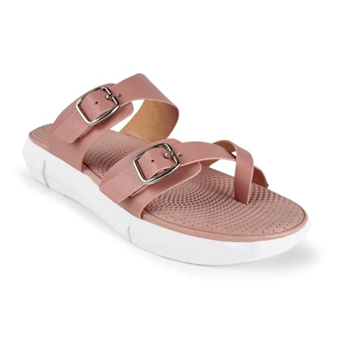 Image of KazarMax Women Magnolia Lightweight Double Strap | Cushioned | Bounce Back | Comfortable Flat Sandals