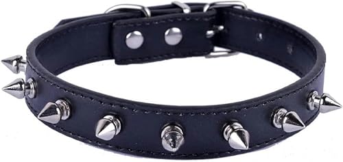 Collier chien à pointes rouge en cuir synthétique contre les morsures - 3