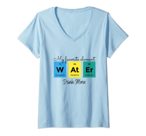 Donna Insegnante di chimica Scienza Amante Acqua Bevanda Uomini Donne Tee Maglietta con Collo a V