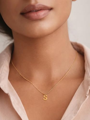 Image of Rubans Demi Fine Stainless Steel Alphabet Pendant CZ Gift for Women & Girls