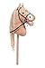 Produktbild HKM Hobby Horse Sunny  Steckenpferd Hellbraun, abnehmbare Trense & Lange Mähne, 40 cm Holzstiel  für Hobby Horsing Dressur & Parcours