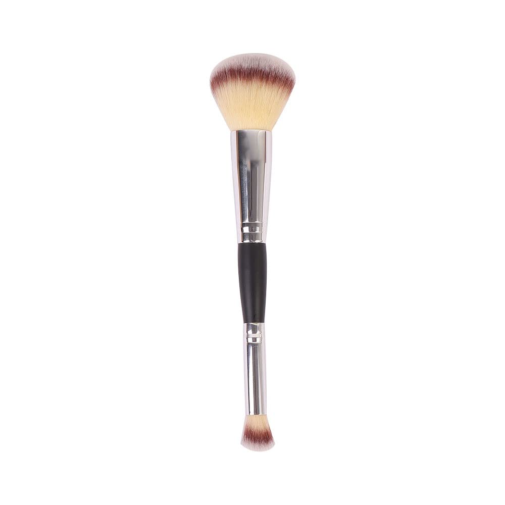 YAOFUU 1 Uds. Brochas de Maquillaje Profesionales de Doble Cabezal Sombra resaltador en Polvo Base Corrector Colorete brocha Herramientas de Belleza