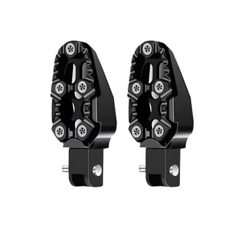 FULUSIC Reposapiés Moto 1 Par De Pedales Universales Reposapiés Ajustable En Ángulo Motocicleta Clavijas para Pies Accesorios para Motocicleta Pedales Reposapies Moto(Black)
