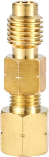 Image of 4PCS R1234yf Vacuum Pump Adapter,1 /4'' SAE Female FL x 1 /2 inch LH-Male & 1 /2 inch LH Female x 1 /4 inch SAE FL Male,Refrigerant Tank Adapter with Valve Core Remover for Air Conditioner HVAC Conversion