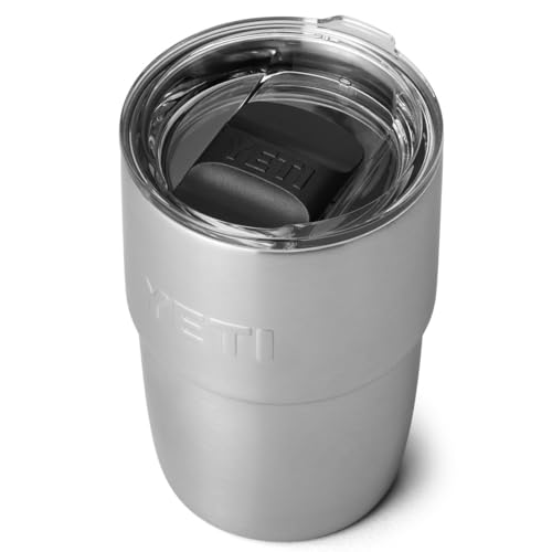 YETI Rambler Cup, Vacuum Insulated Stainless Steel Stackable Cup with Magslider Lid, Stainless Steel, 8 oz (237 ml)
