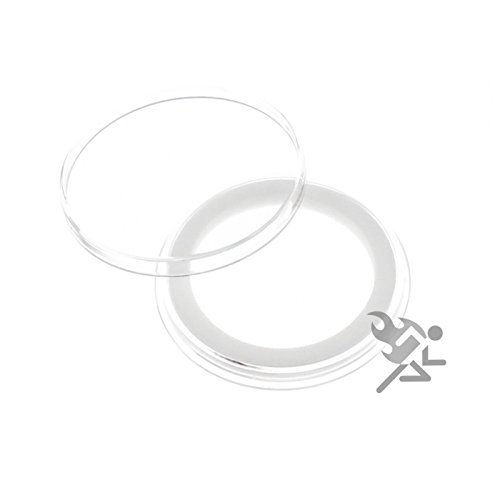 Tubo con tapa negra y 20 portamonedas blancos 32mm miniatura 2
