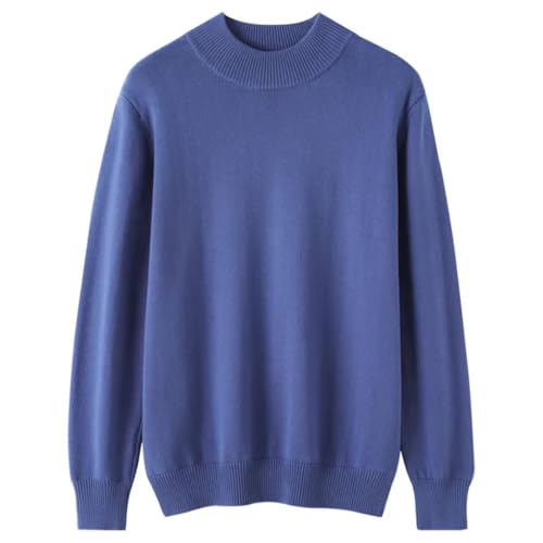 Men's Pullover Sweaters Half-High Collar Solid Cotton Knit Long Sleeve Casual Sweater2