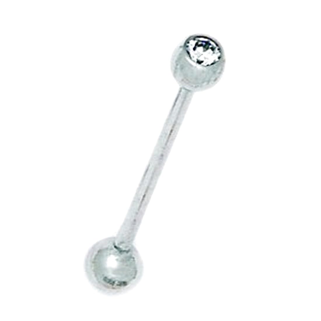 14ct Weißgold CZ 14 Bodypiercing Piercing Zungenpiercing Barbell - JewelryWeb