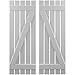 Ekena Millwork ARW102SB519X57PRH Americraft Five 2 Exterior Real Wood Spaced Board-n-Batten Shutters w/Z-Bar (Per Pair), 19 1/2"W x 57"H, Primed