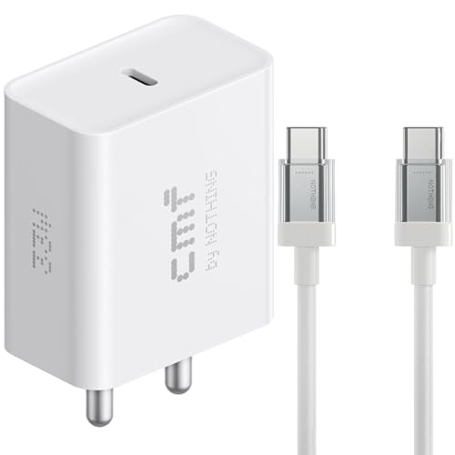 Image of Hoerrye CMF 33W Fast Charger Adapter with 1m Type C Cable for Nothing Phone 3A /3A Pro /2 /2A /2A Plus /2A Special Edition /1 /CMF Phone 1 /Pixel 9 /8 /7 & Other USB C Devices Type-C Port Pd Power Adaptor-White