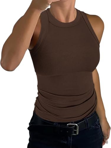 TrendiMax Tank Top Damen Racerback Sommer Oberteile Gerippt Slim Fit Basic...
